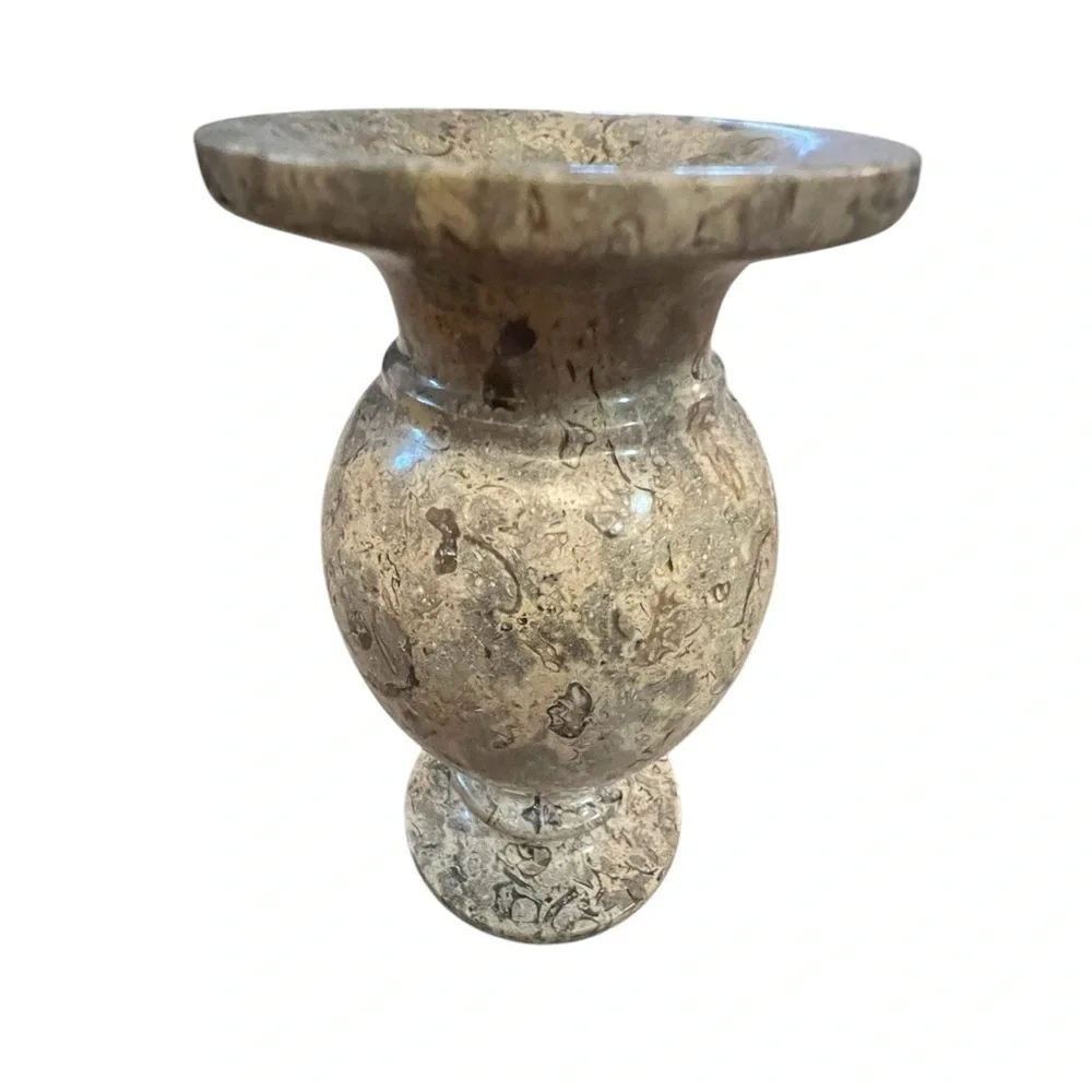 Imported Pakistani Fossil Coral Stone Vase - 6” X 3 